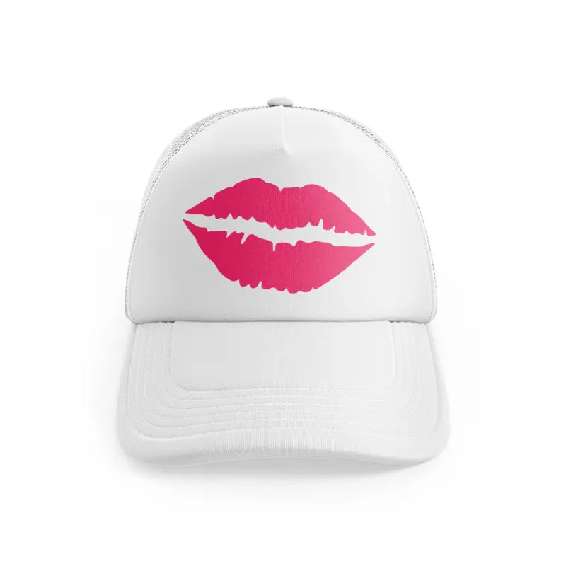 lips white trucker hat