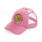 happiness comes in waves pink trucker hat