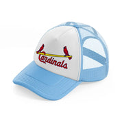 st louis cardinals vintage emblem-sky-blue-trucker-hat