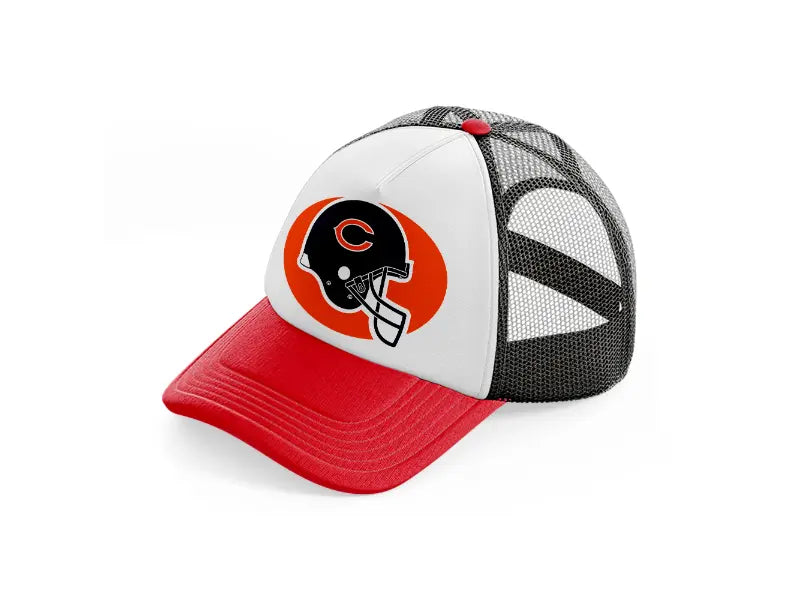 chicago bears helmet-red-and-black-trucker-hat
