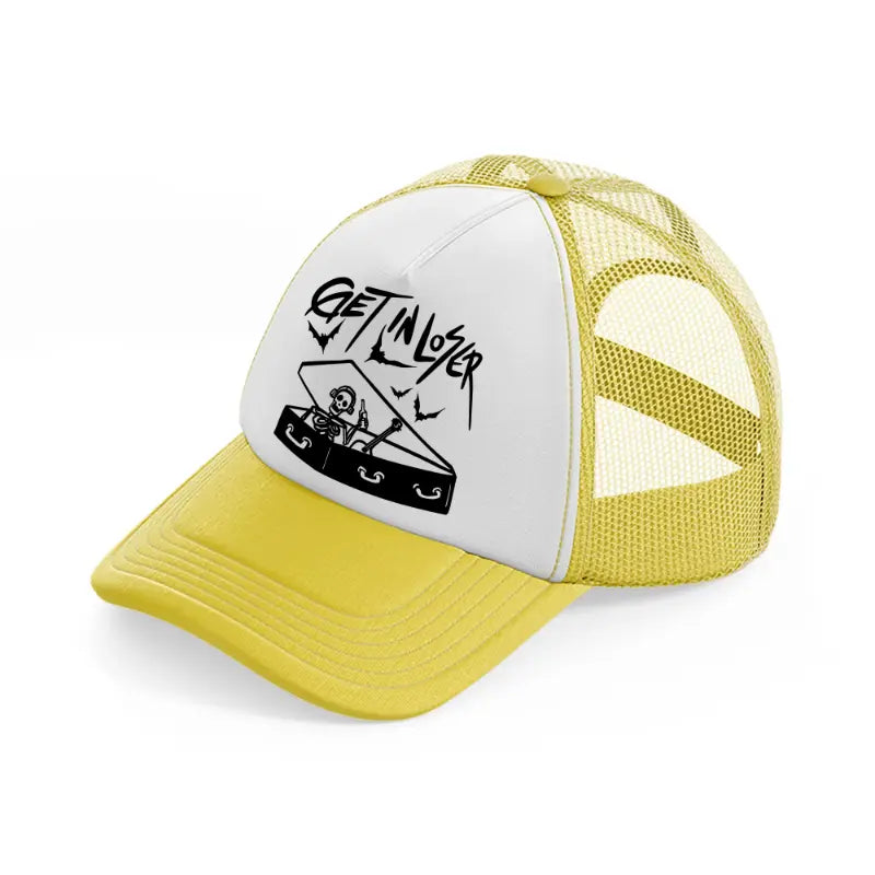 get in loser-yellow-trucker-hat