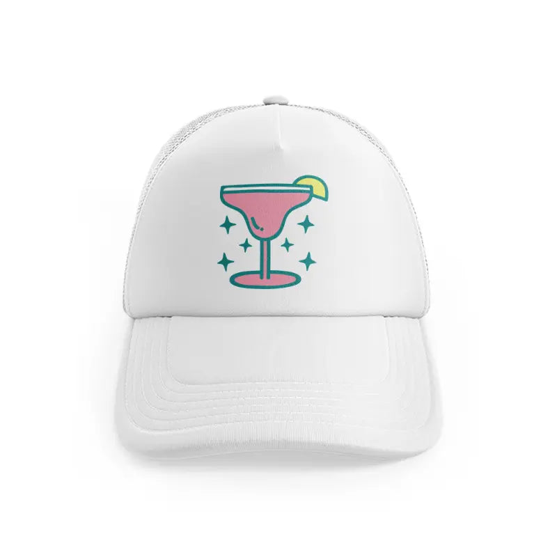 cocktail glass-white-trucker-hat