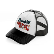 basebal mom sticker-black-and-white-trucker-hat