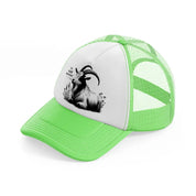 the goat whisper. lime green trucker hat