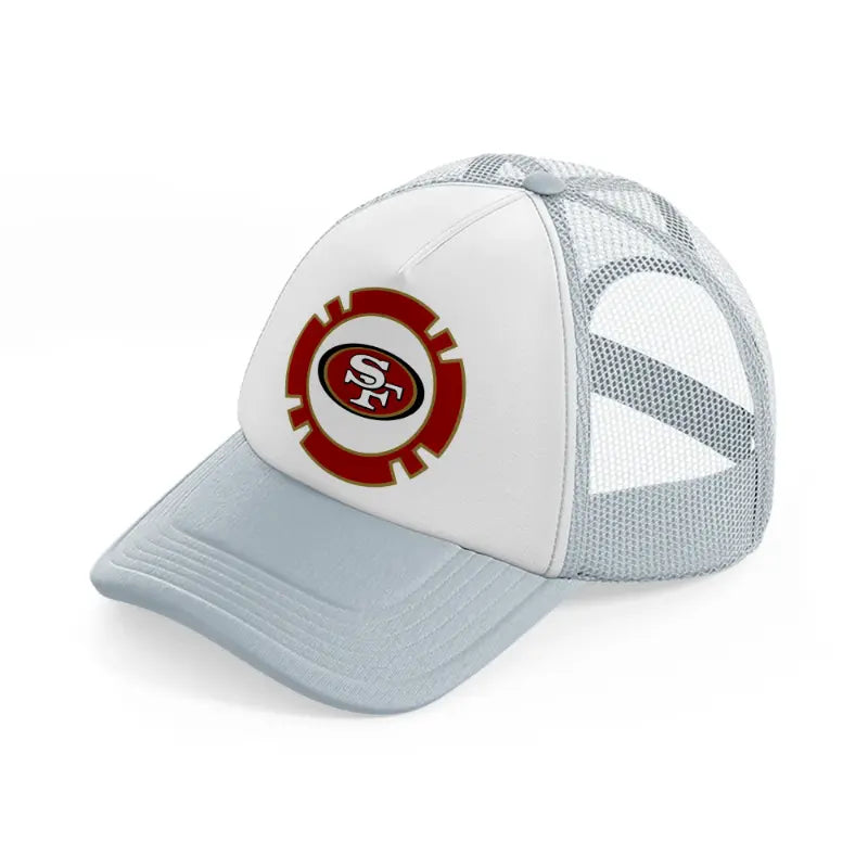 emblem sf 49ers-grey-trucker-hat