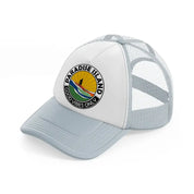 paradise island good vibes only-grey-trucker-hat