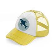 shark yellow trucker hat