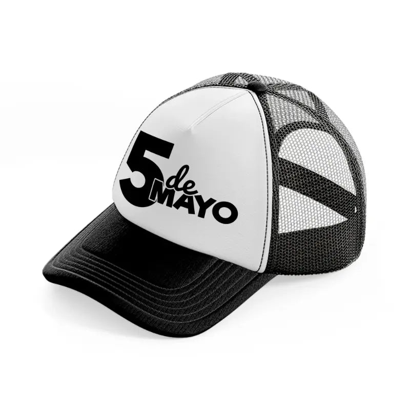 5 de mayo-black-and-white-trucker-hat