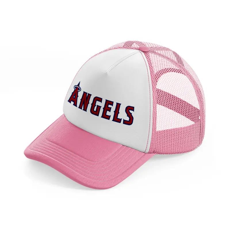 la angels pink and white trucker hat