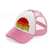 sun waves pink and white trucker hat