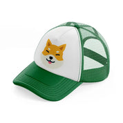 028-shiba inu-green-and-white-trucker-hat