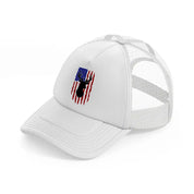 deer american flag-white-trucker-hat
