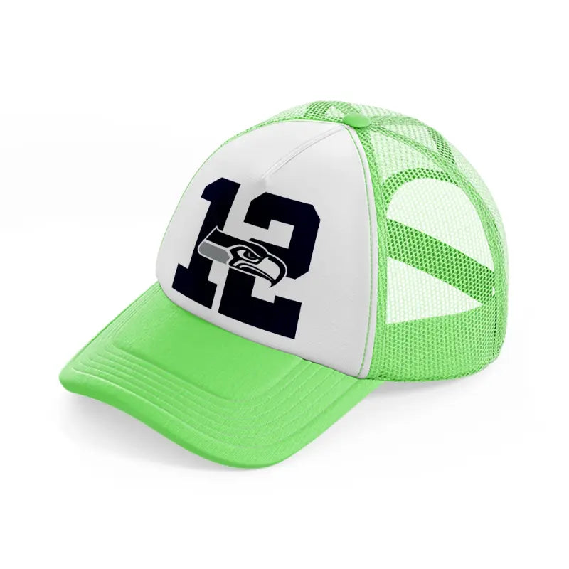 seattle seahawks 12-lime-green-trucker-hat