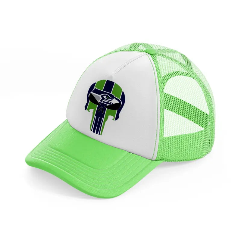 seattle seahawks skull-lime-green-trucker-hat