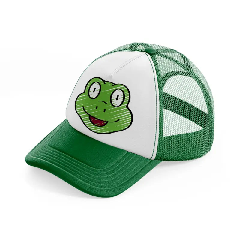 038 frog green and white trucker hat