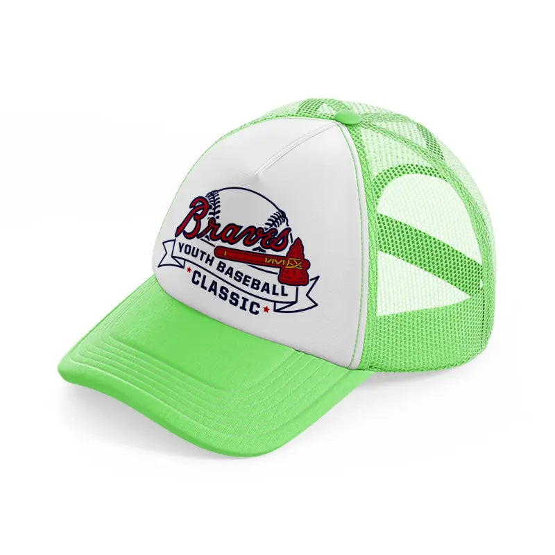 braves youth baseball classic-lime-green-trucker-hat