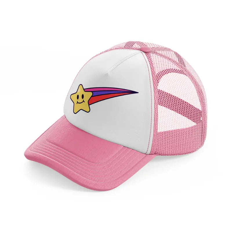 shooting star-pink-and-white-trucker-hat