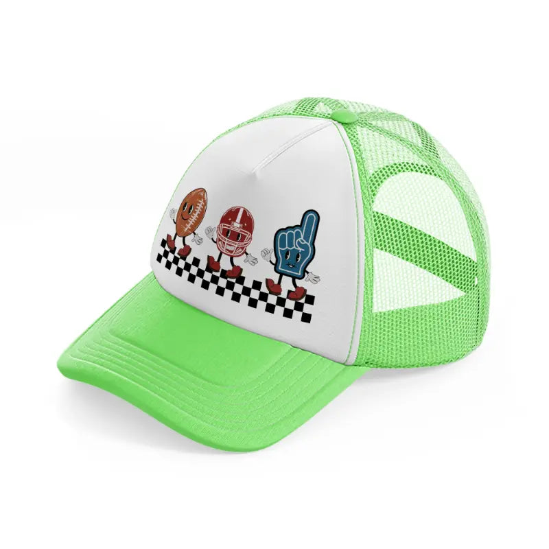 game cartoon lime green trucker hat