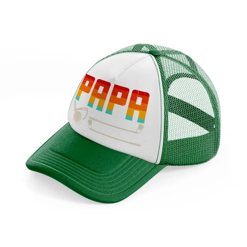papa rainbow-green-and-white-trucker-hat