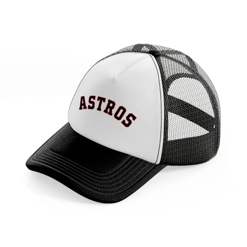 astros text-black-and-white-trucker-hat
