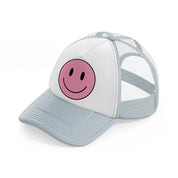 happy face grey trucker hat