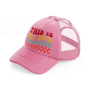 this is my 70's costume pink trucker hat