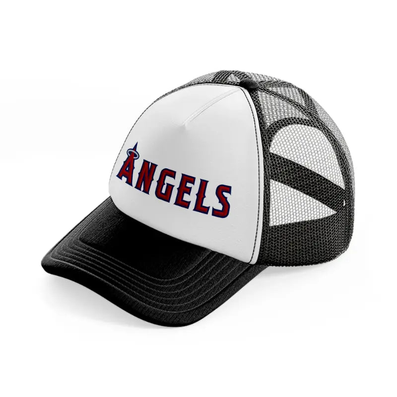 la angels black and white trucker hat