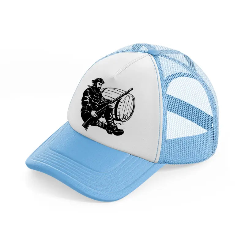 pirate rifle-sky-blue-trucker-hat