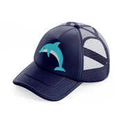 dolphin (2) navy blue trucker hat