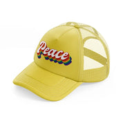 peace gold trucker hat