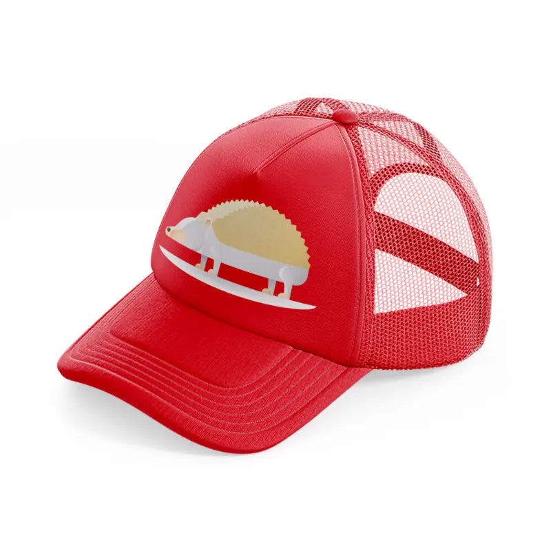 034 hedgehog red trucker hat