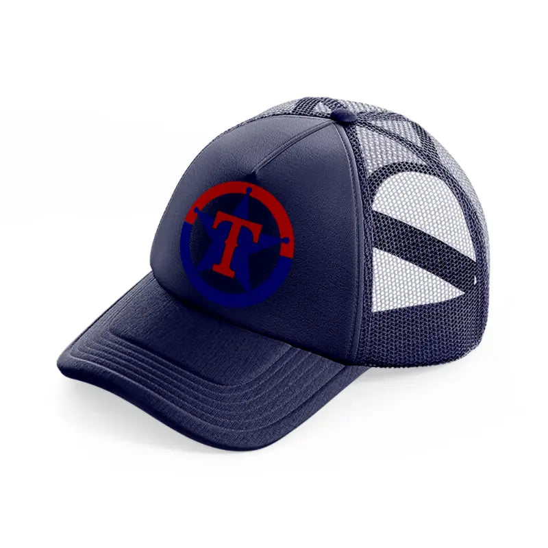 texas rangers star navy blue trucker hat