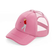 player red pink trucker hat