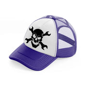 skull head wrenches-purple-trucker-hat