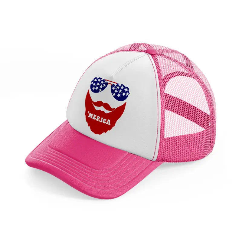 america 2-01-neon-pink-trucker-hat