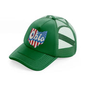 ohio flag-green-trucker-hat