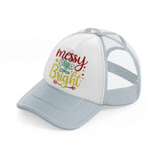 messy and bright-grey-trucker-hat
