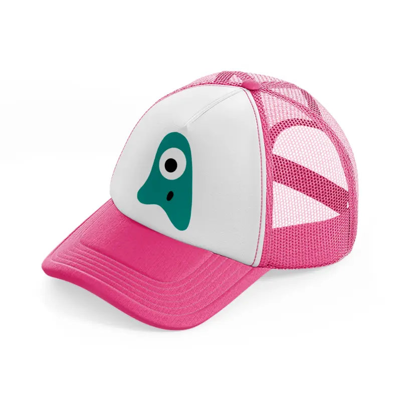 green monster-neon-pink-trucker-hat