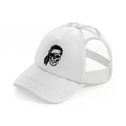 skull head pirate-white-trucker-hat