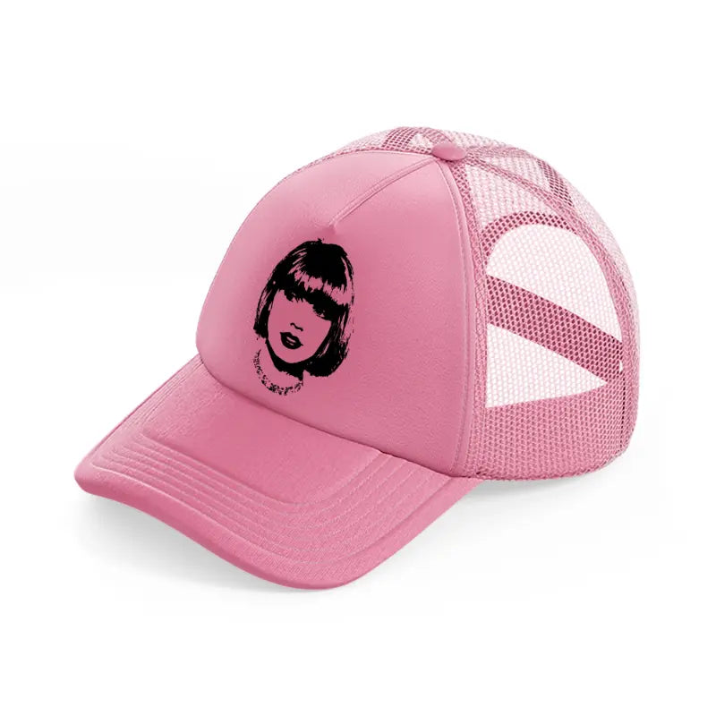 taylor swift b&w pink trucker hat