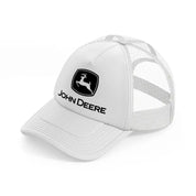 john deere b&w-white-trucker-hat