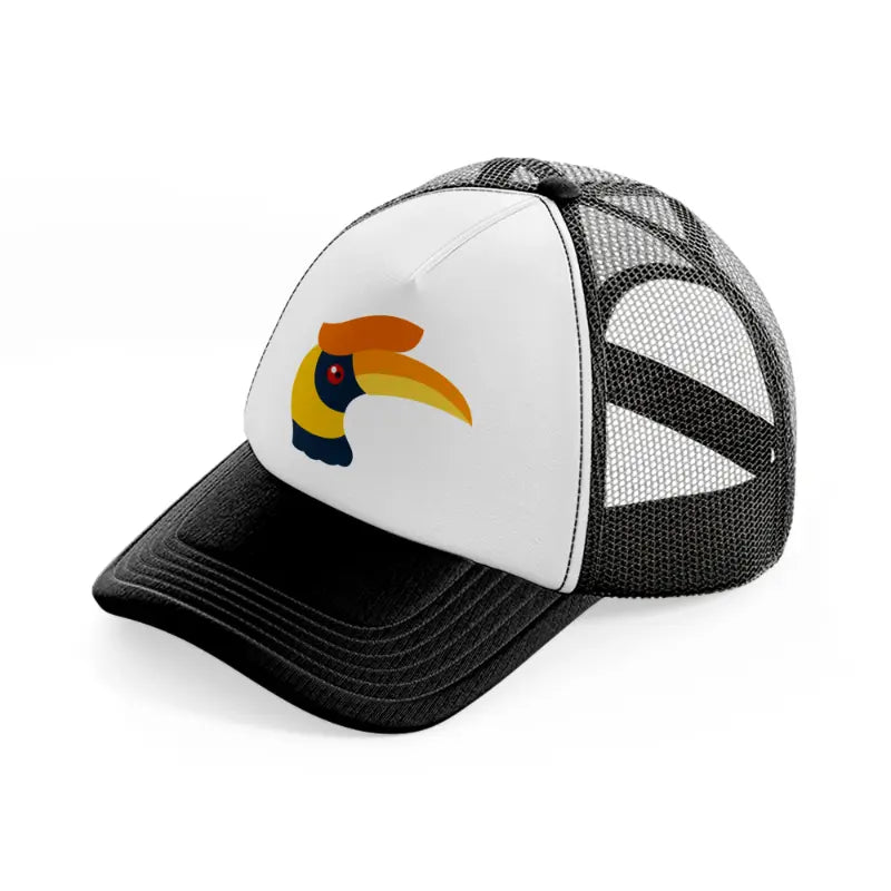 hornbill-black-and-white-trucker-hat