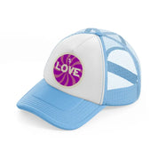 love sticker sky blue trucker hat