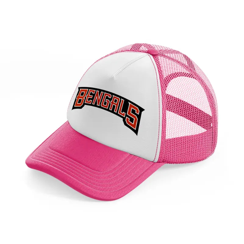 cincinnati bengals text-neon-pink-trucker-hat