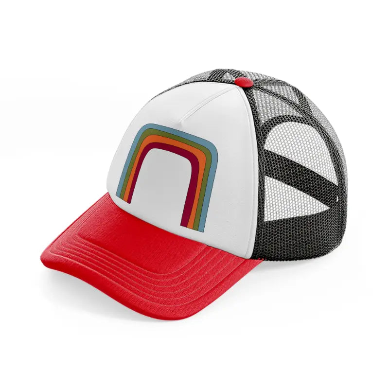 groovy shapes 02 red and black trucker hat