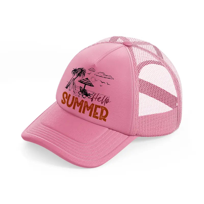hello summer-pink-trucker-hat
