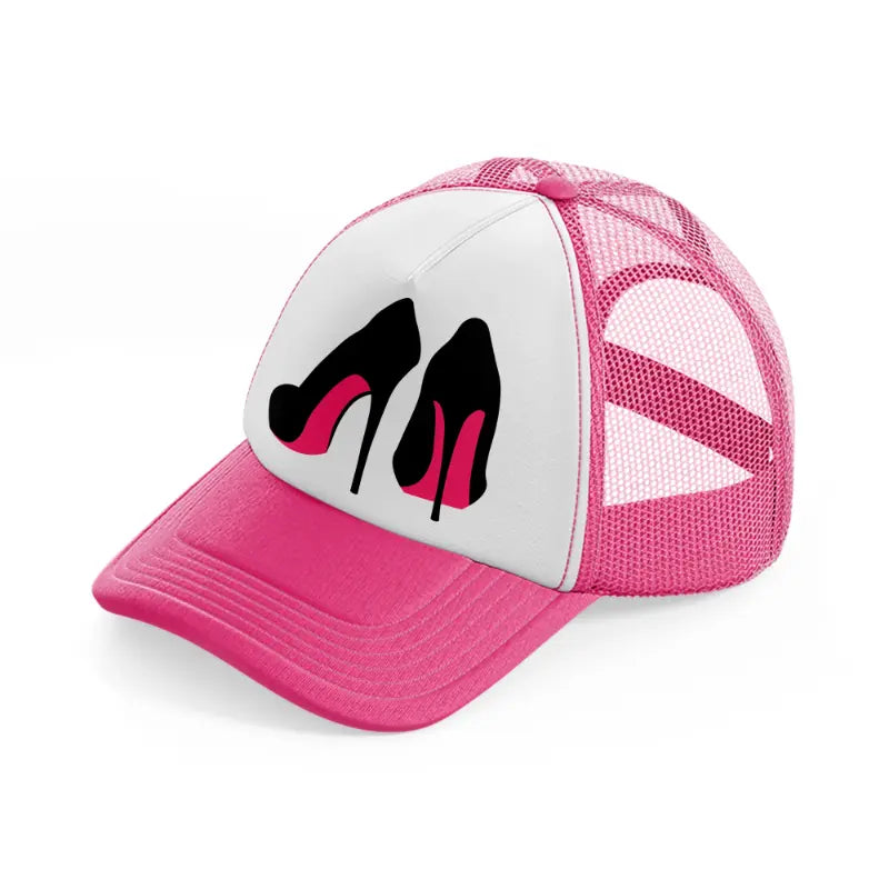 pair of stilettos-neon-pink-trucker-hat