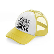 love my hunter yellow trucker hat