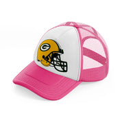green bay packers helmet-neon-pink-trucker-hat