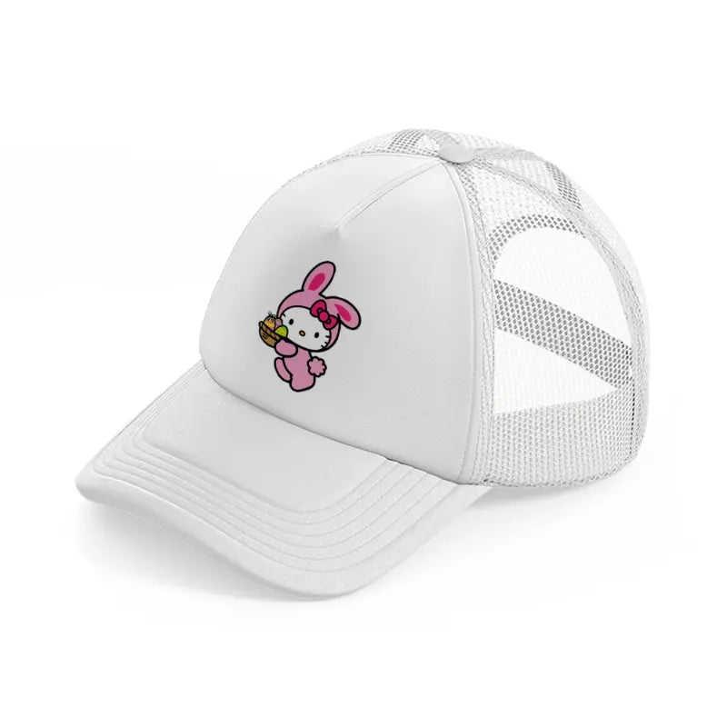 hello kitty bunny white trucker hat